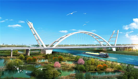 荆州环长湖湿地公园景观桥